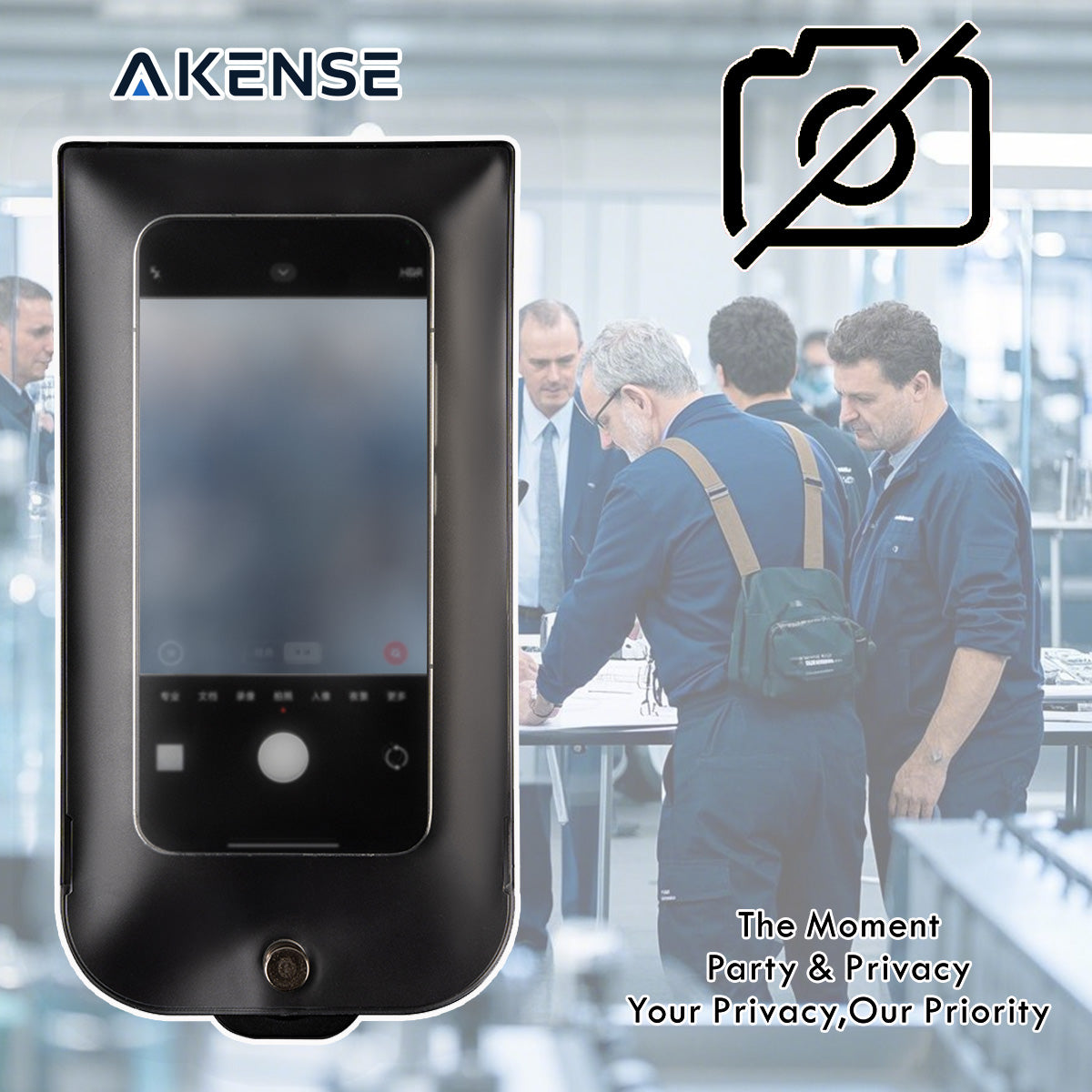 AKENSE 50 Pack Reusable Anti Photo Phone Pouch