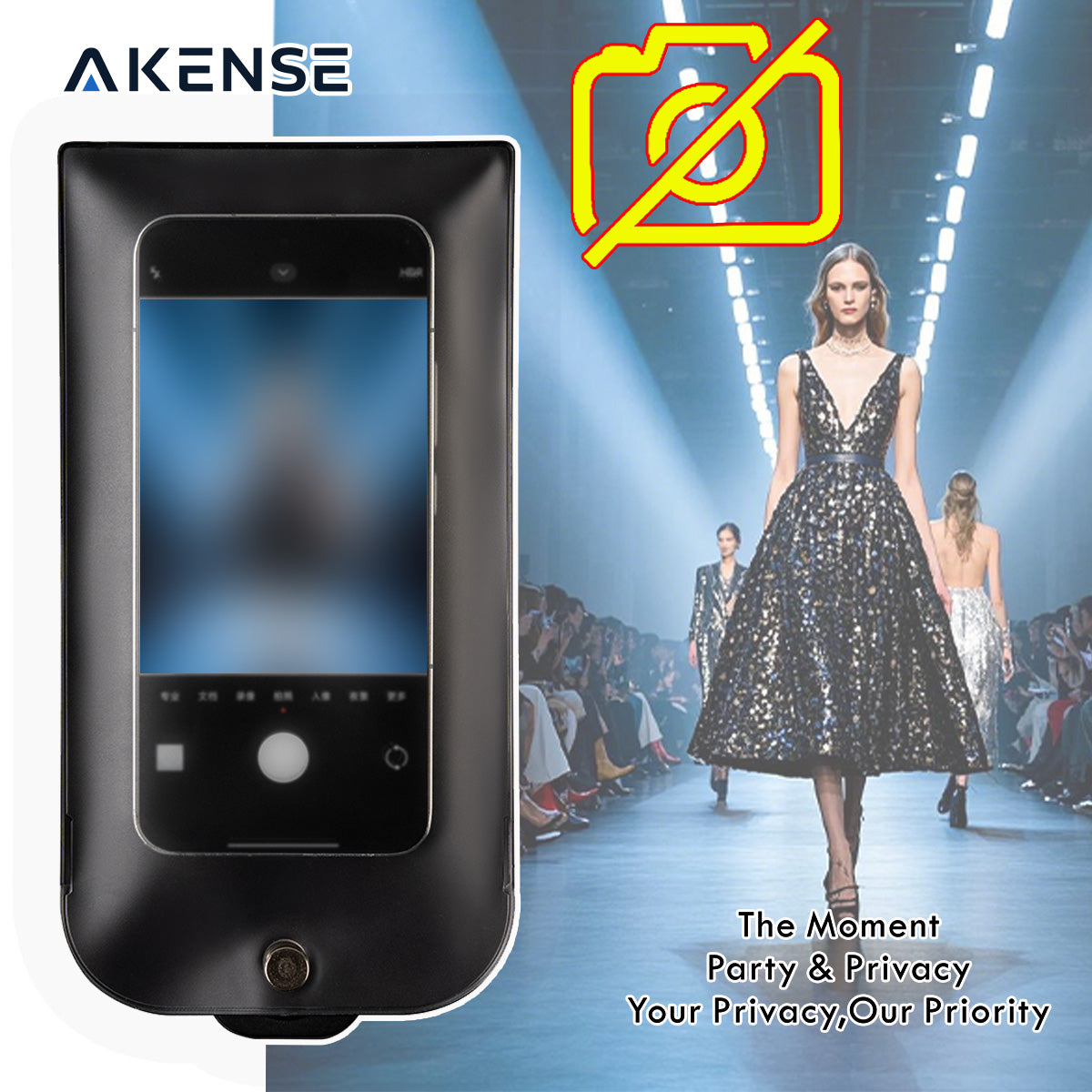 AKENSE 50 Pack Reusable Anti Photo Phone Pouch