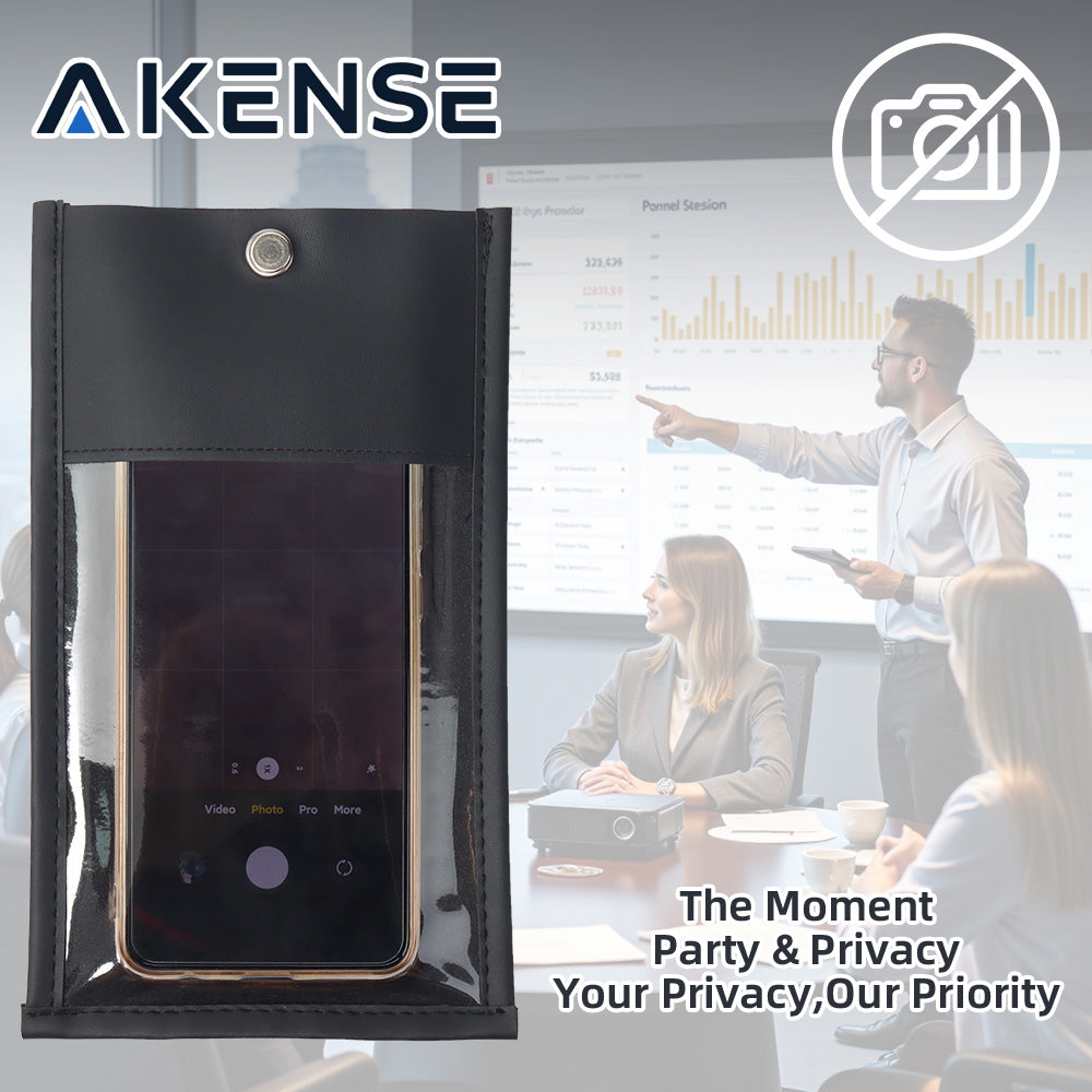 30 Pack Reusable PU Leather Anti Camera Phone Pouch with Lock - AKENSE