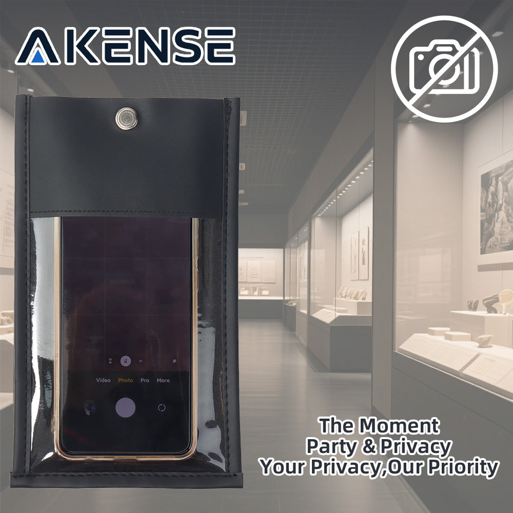 30 Pack Reusable PU Leather Anti Camera Phone Pouch with Lock - AKENSE