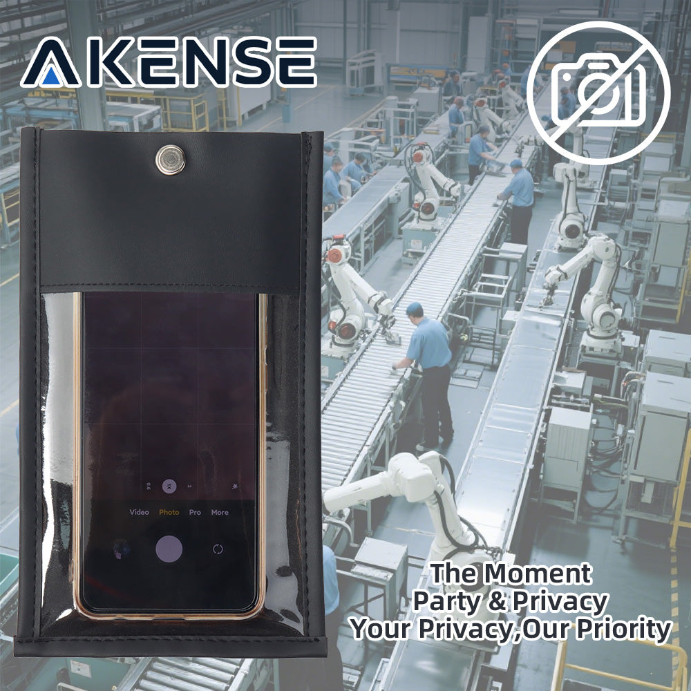30 Pack Reusable PU Leather Anti Camera Phone Pouch with Lock - AKENSE